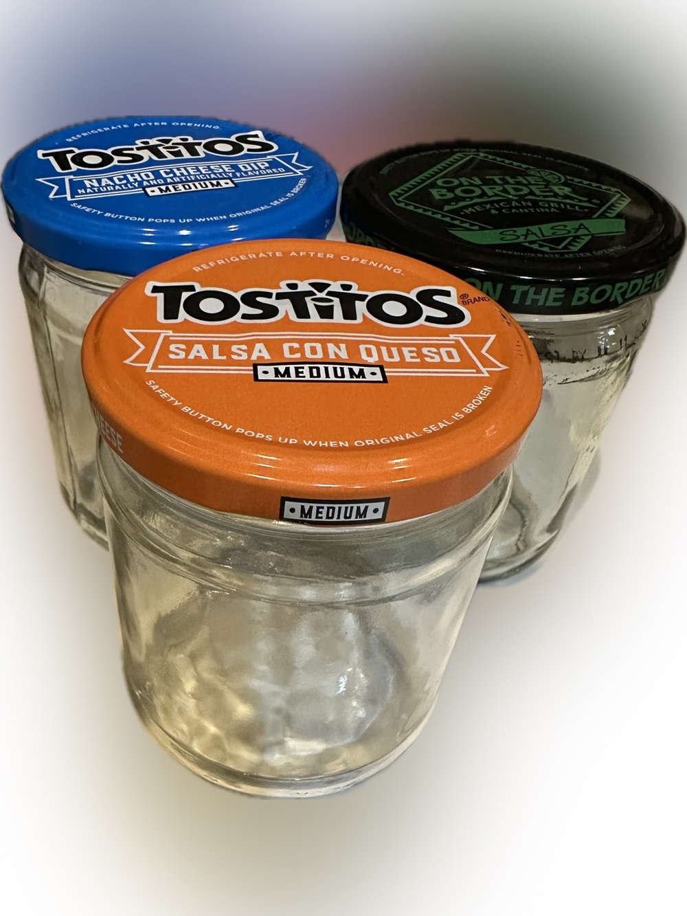 15 OZ WIDE MOUTH GLASS JARS TOSTITOS SALSA ON BORDER LEFTOVER SOUR DOUGH STARTER